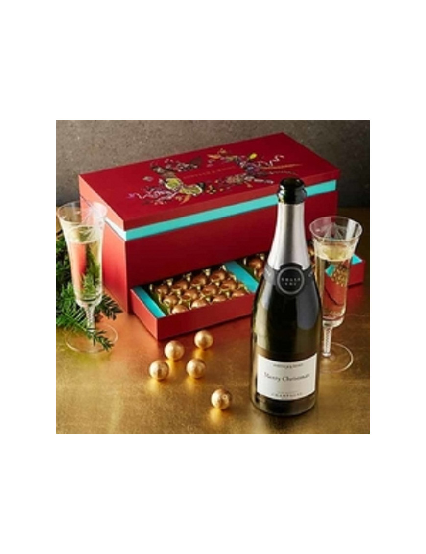 F & M Christmas Champagne &Chocolate gift Box