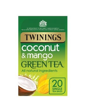 Twinings Mango & Coconut Green tea 20 tea bags 30g